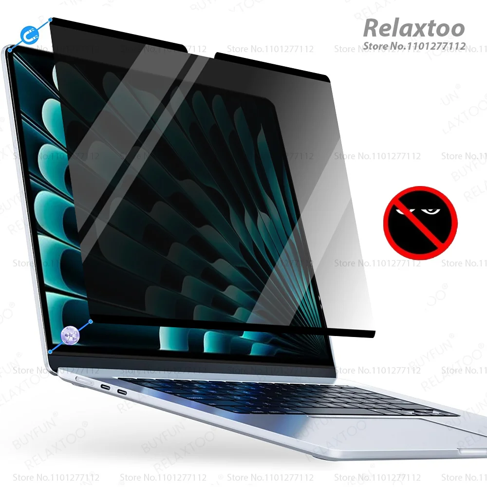 M1 M2 M3 Removable Magnetic Privacy Screen Protector For Macbook Pro Air 13 13.6 14 15.3 16.2 inch Anti-Spy/Peep Laptop Filter