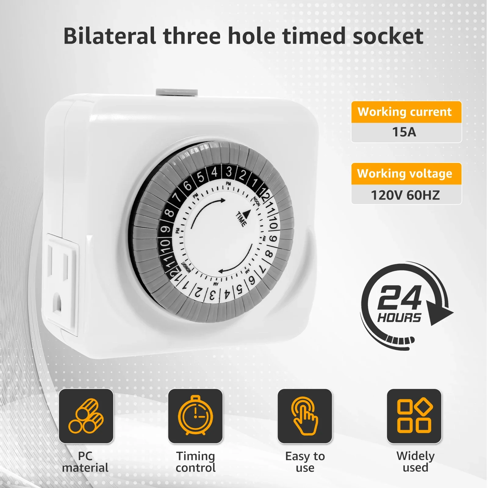 3 Prong Timer Outlet Plug US Indoor Mechanical Outlet Timer Tuya Smart Plug Energy Saving Plug in Electrical Timer for Stage