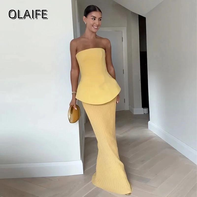 

Атласные шифоновые вечерние платья без бретелек без рукавов длиной до пола, длинные плиссированные элегантные наряды по индивидуальному заказу فساتين алиنçonبات БОЛказ