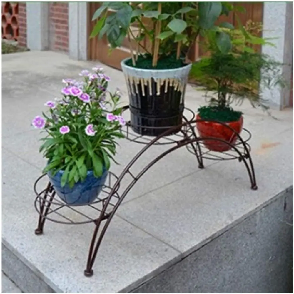 

Прочная металлическая подставка для растений с полками для использования в помещении или на улице