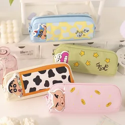 Kawaii Crayon Shin Chan Student Pencil Case Cartoon Canvas Multi-Compartment Storage and Organization Stationery Bag