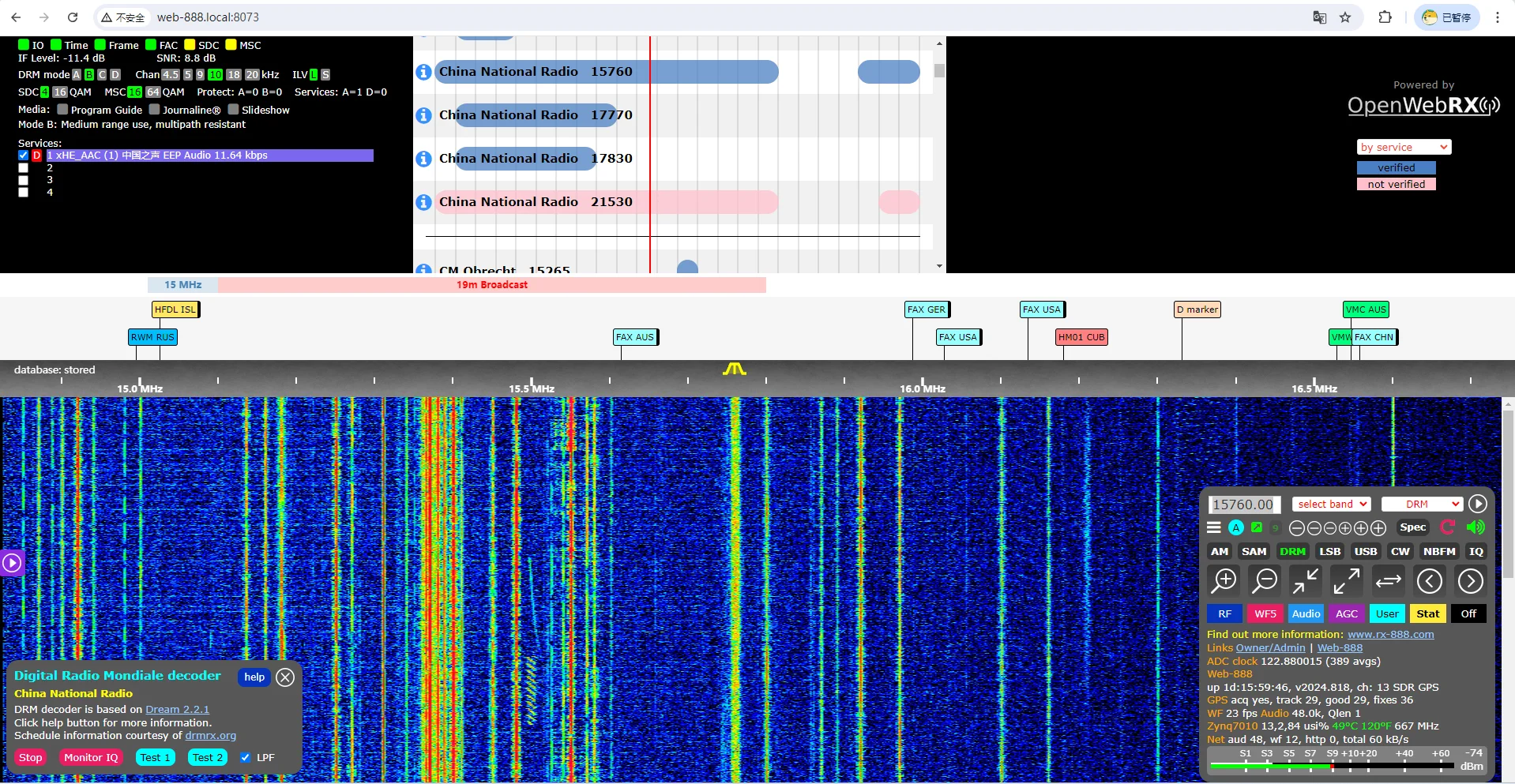 2024 HF VHF Web-888 16-bitowy ADC o szerokości pasma 62M DDC Web SDR Radio