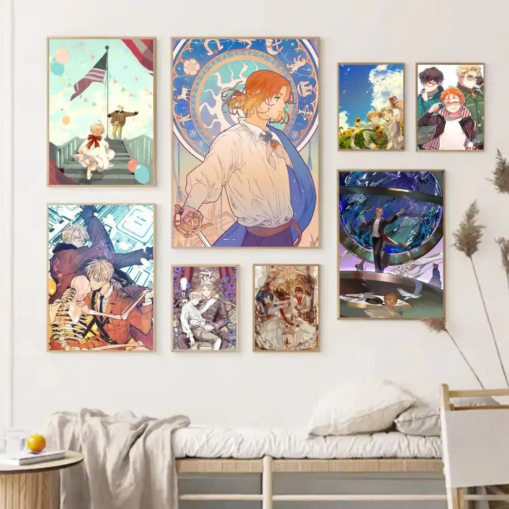 Anime H-Hetalia A-Axis P-Powers Posters HD Print Vintage Wall Art Decor for Home Study Room