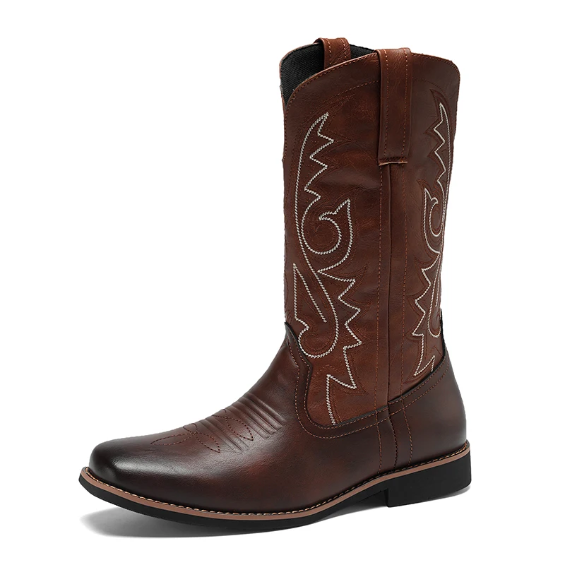 

Мужская обувь 2024, четыре сезона, китайские шикарные мотоциклетные ботинки с цветочной резьбой, большой размер 48, мотоциклетные ботинки в западном стиле в стиле ретро