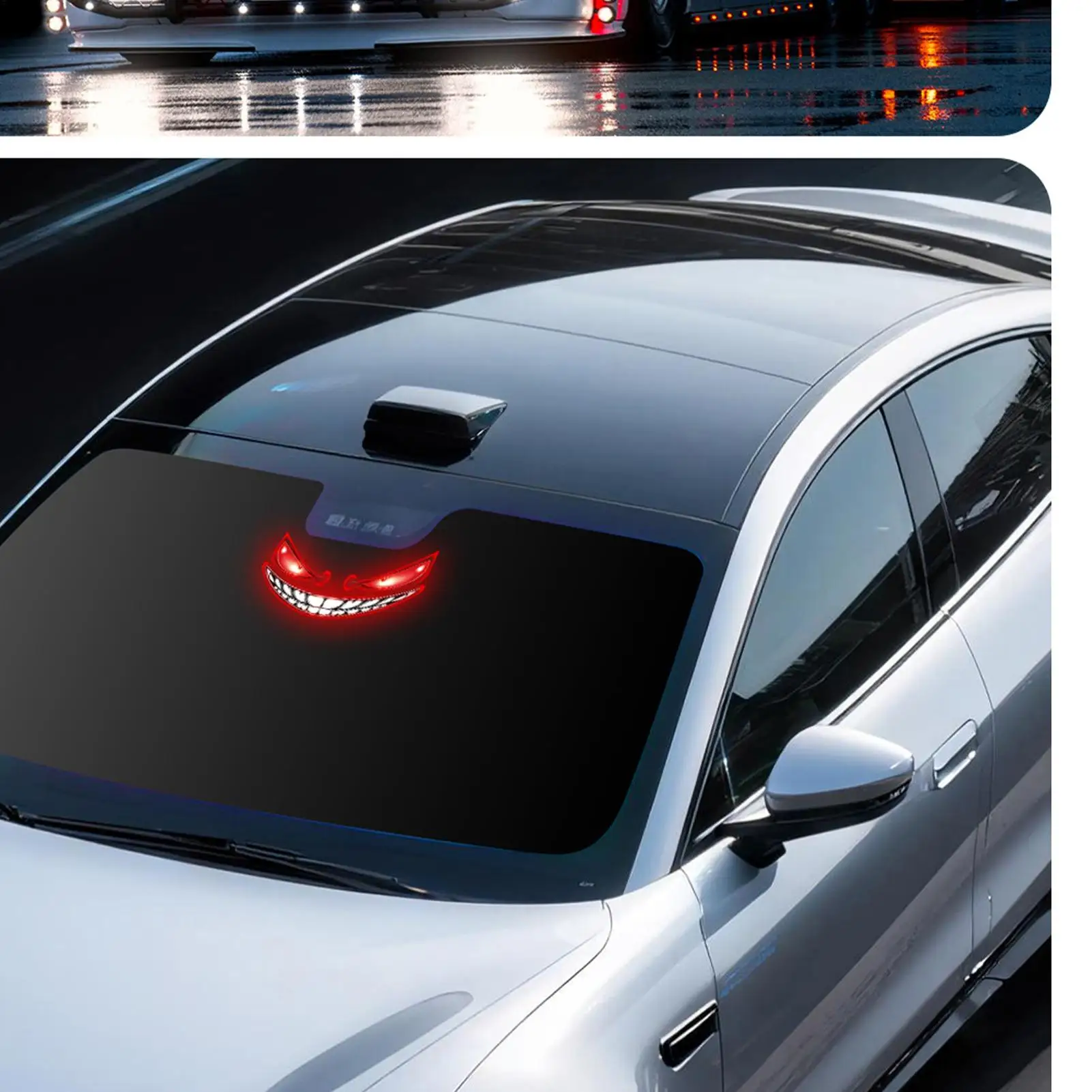 Eye Lights For Car Windshield Solar Powered USB Dynamic Sign Sensing Control Led Car Eyes For RV Home Vehicles Holiday Birthday