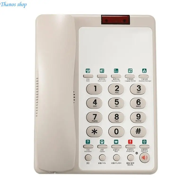 B188B Telephone Big Button Landline Phone Support Handsfree Call and Speed Dialing for Office Hotel Multifunction X37A