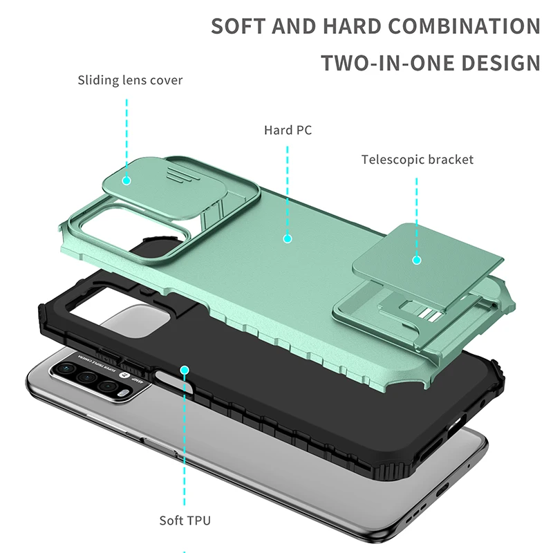 Custodia protettiva per fotocamera scorrevole per Xiaomi Redmi Note 12 11S 11 10 10S 9 Pro Max 11T Poco M4 X3 X5 Pro custodia Xiaomi antiurto