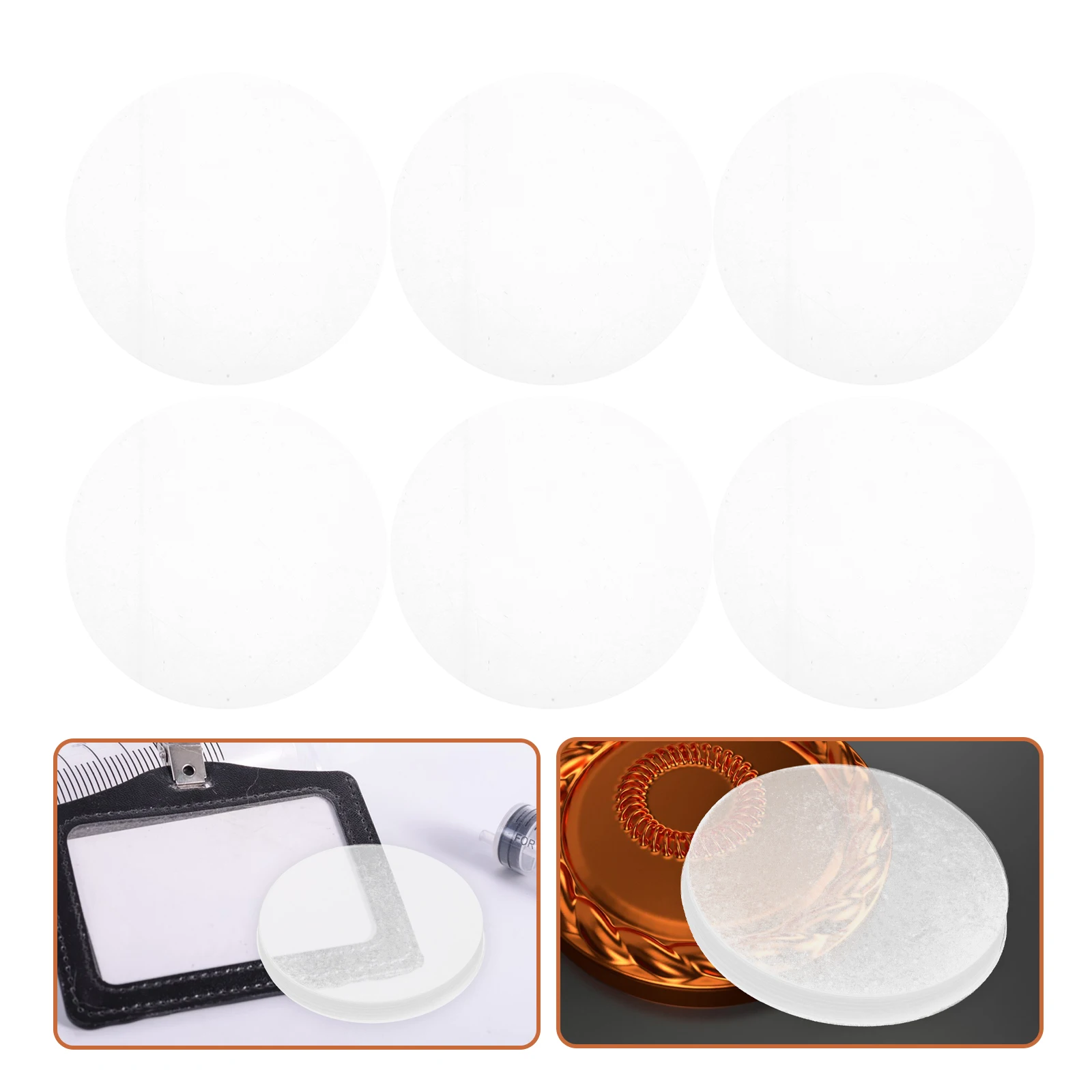 

100pcs Badge Film Plastic Transparent Round Diy Button Maker Supplies Protective Films For Crafts Longlasting Lightweight