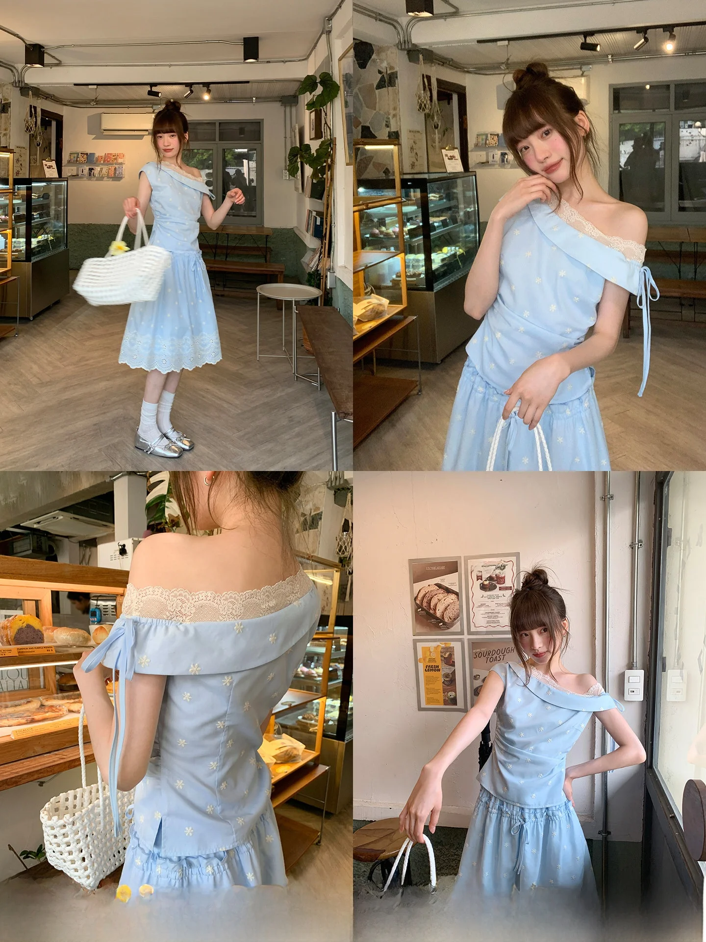 

Нежный комплект из топа и юбки с кружевной отделкой, элегантная летняя женская одежда, бренд Cannon, китайского происхождения, приталенный крой.