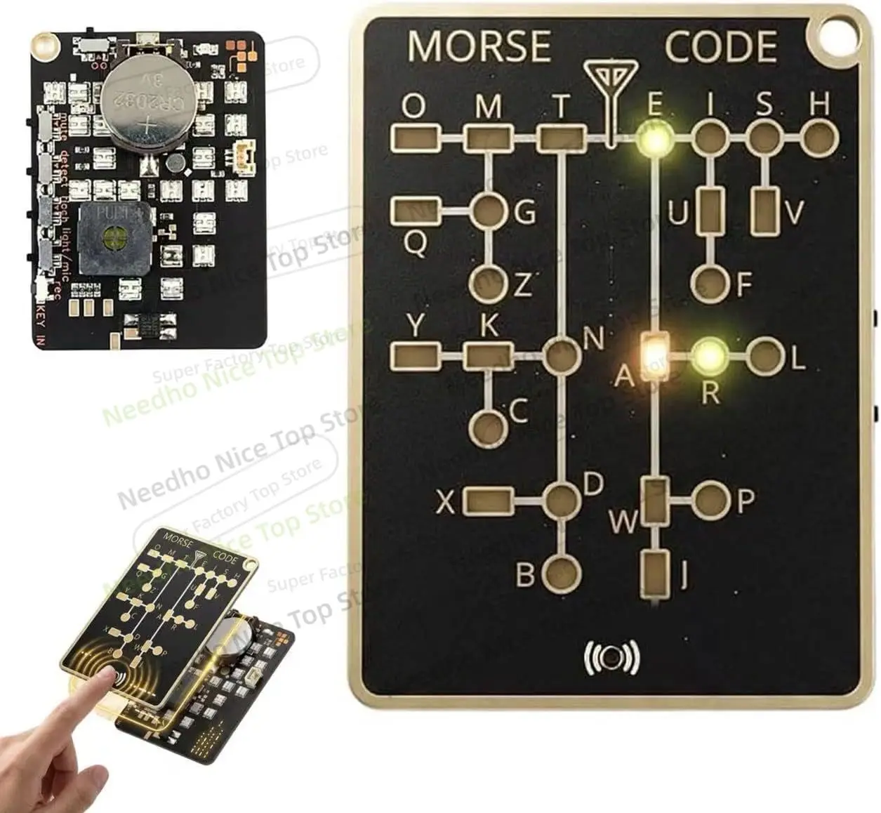 Tarjeta de Entrenamiento de Código Morse Pro, Herramienta Interactiva de Práctica de Telégrafo con LED y Audio, con Retroalimentación en Tiempo Real, Grabación y Reproducción