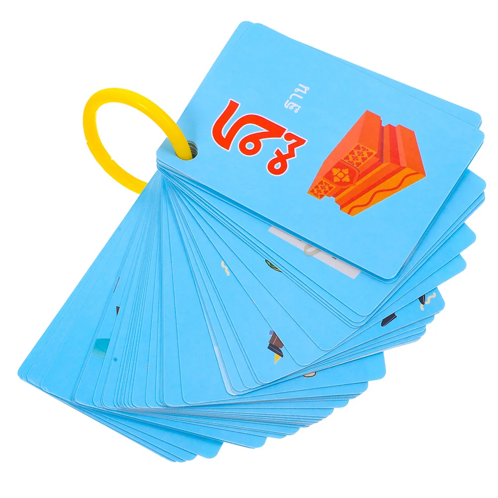 45Pcs Thai Flash Cards Vocabulary Builder for Toddlers Preschool Educational Games Learning Materials Educational Games