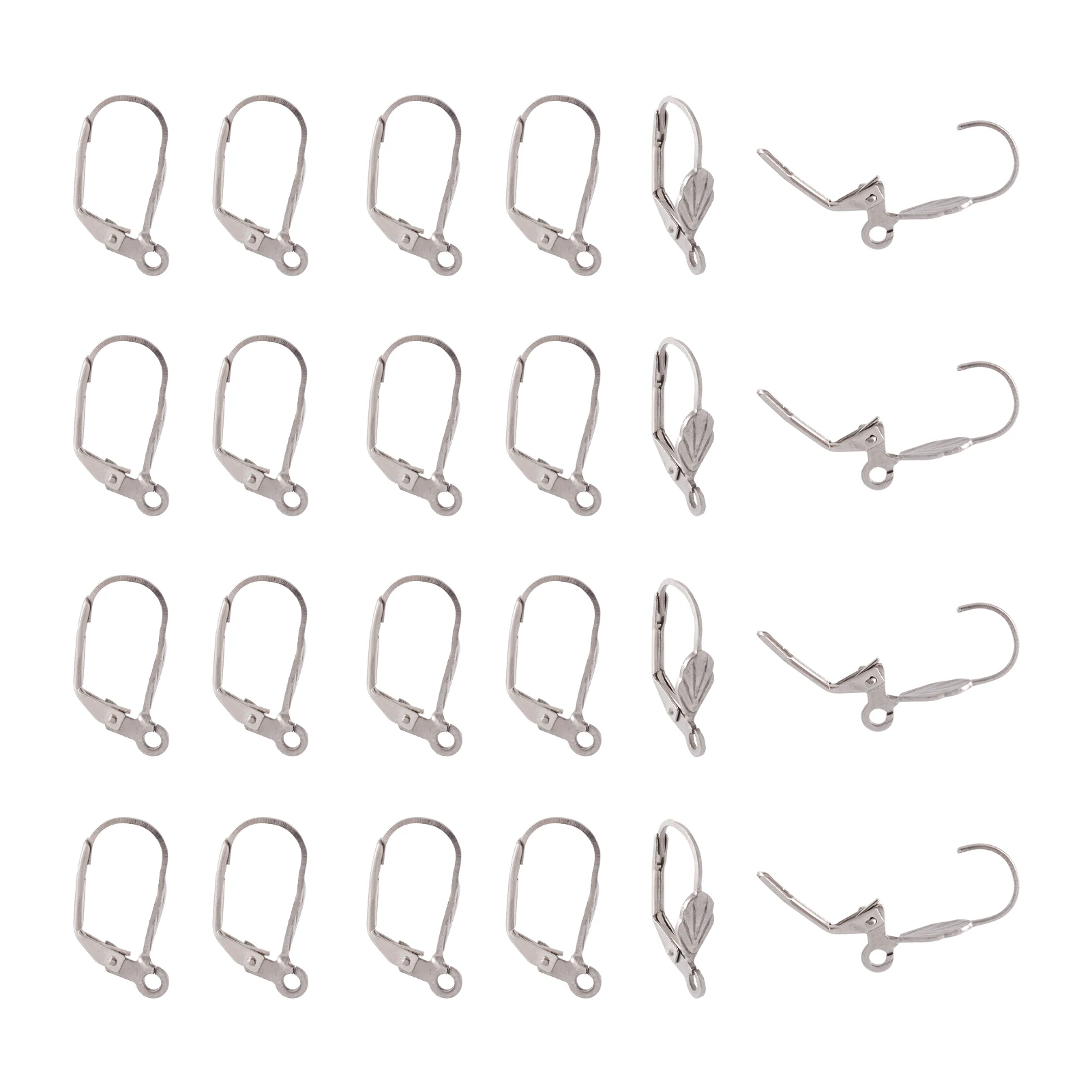 

100~200pcs 304 Stainless Steel Leverback Earring Clasp Findings For Fashion Women Jewelry Making DIY Accessories 15.5/19/19.5mm