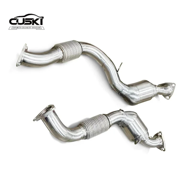 High Flow Automotive Exhaust Modification Parts--Exhaust downpipe Fit Porsche Cayenne 957 3.6/4.8T 2006-2010 car exhaust duct