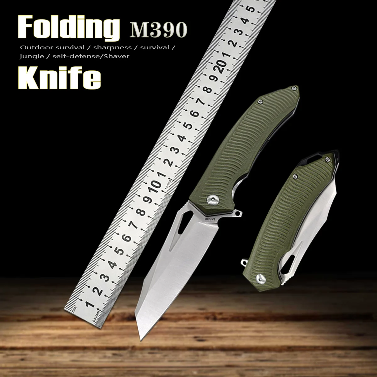 

M390 Steel Bearing G10 Handle Folding Knife Outdoor Pocket Hunting Self Defense Survival Camping Tool Christmas Gifts EDC