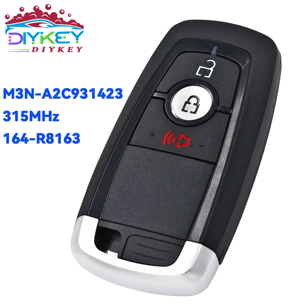 

DIYKEY 3 Buttons For Ford Bronco Edge Ecosport Explorer Fusion Ranger Maverick F150 F250 F350 Remote Key Smart Fob M3N-A2C931423