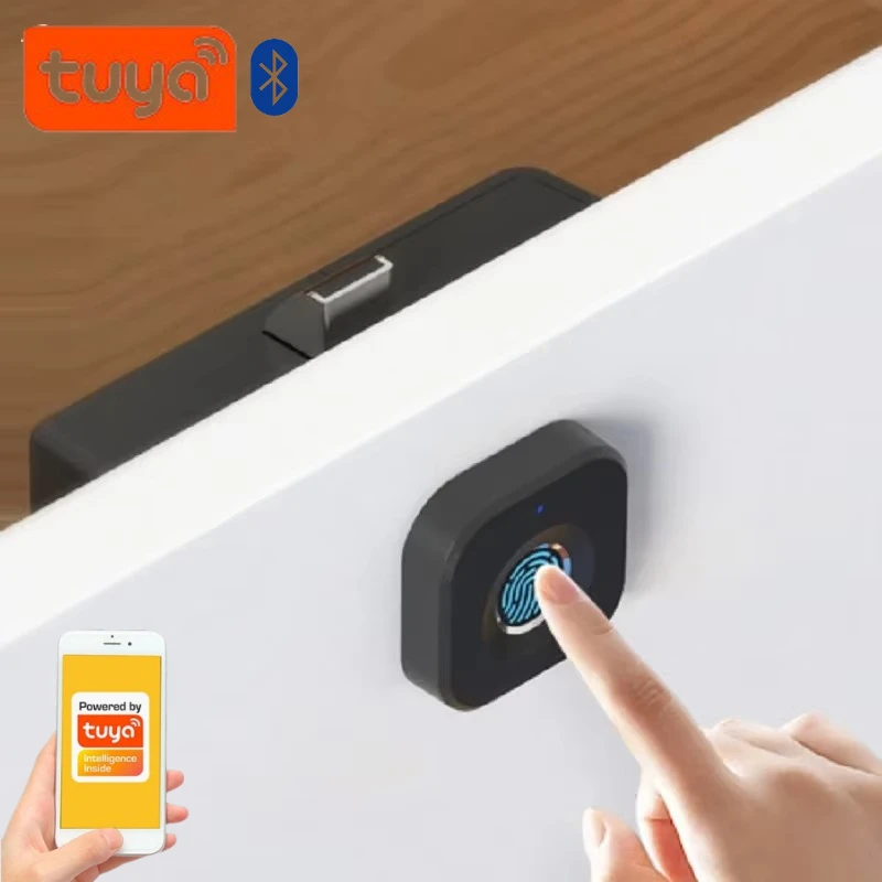 Tuya Bluetooth APP Unlock Smart Drawer Lock Biometric Fingerprint Locks Cabinet Locker Finger Print Lock Smart Door Lock