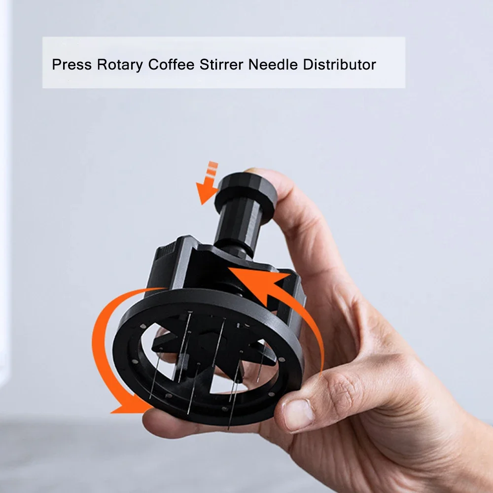 

51/53/58MM Press Rotary Magnetic Suction Coffee Distributor Needle Adjustable Even Stirring Loose Powder Needle Coffee Tool