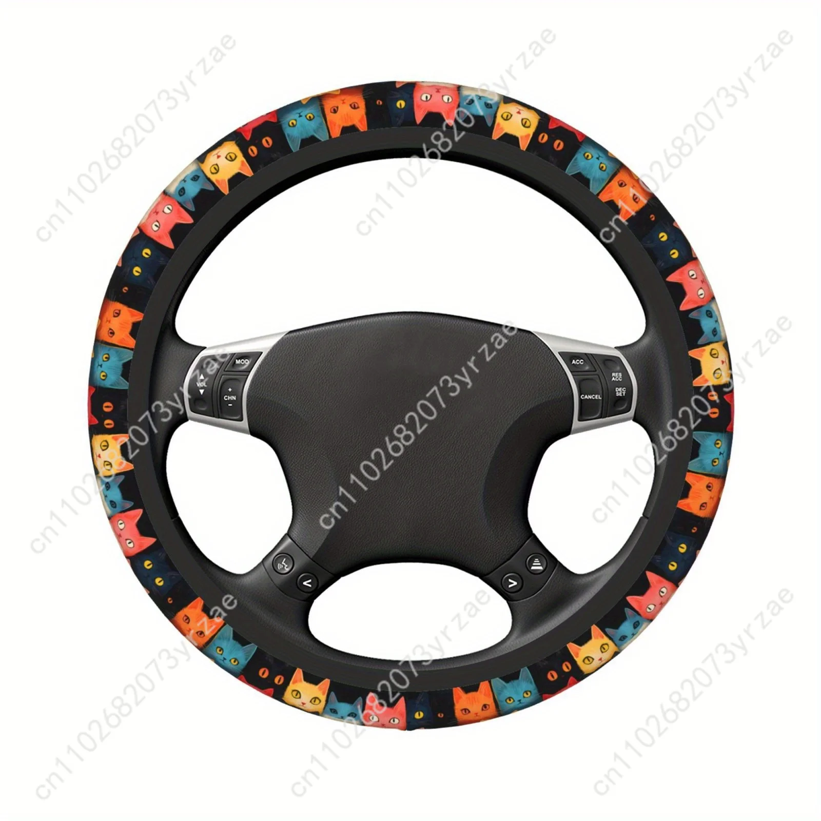 

Cartoon Cat Car Steering Wheels Cover Universal Type Environmental Friendly Comfortablenon-slip Breathable Steering Wheel Wrap