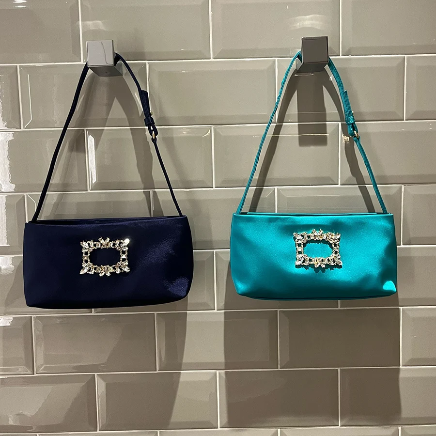 

Silk rhinestone square clasp shoulder bag,wedding party evening dress bag,small square bag for socialite,Crystal clutch purses