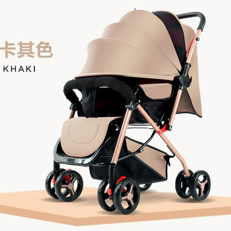 

Baby Stroller Lightweight Foldable Four Wheels Shock Absorption Perfect for Newborns Toddlers Hand-pushable Baby Carriage