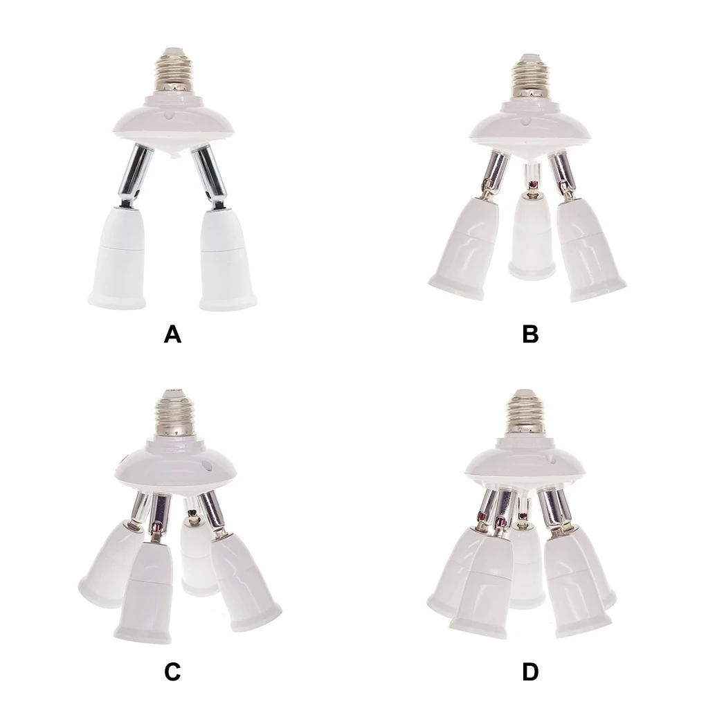 E27 rozdzielacz 220V regulowana lampa konwerter gniazdo żarówki Adapter lampy wymiany uchwyt z tworzywa sztucznego konwersji 1 do 5