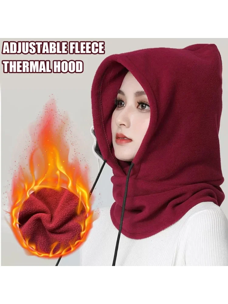 AliExpress Winter Thermal Fleece Hat Hooded Outdoor Windproof Cold Warm Skiing Sport Men Women Neck Warmer Cycling Face Mask Masked Caps