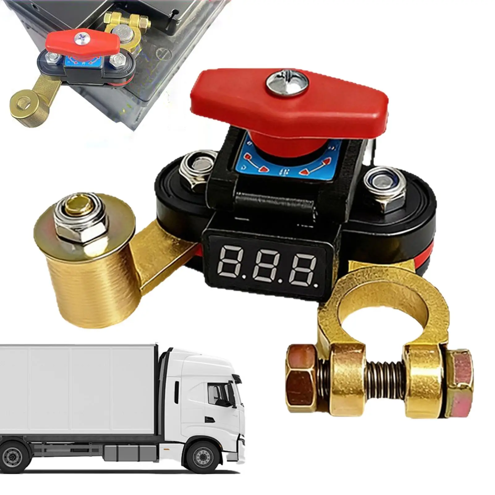 

Car Battery Power-off Switches 12V/24V Automotive Battery Isolator Power Shut Off Device Rotated Switches With Voltage Display