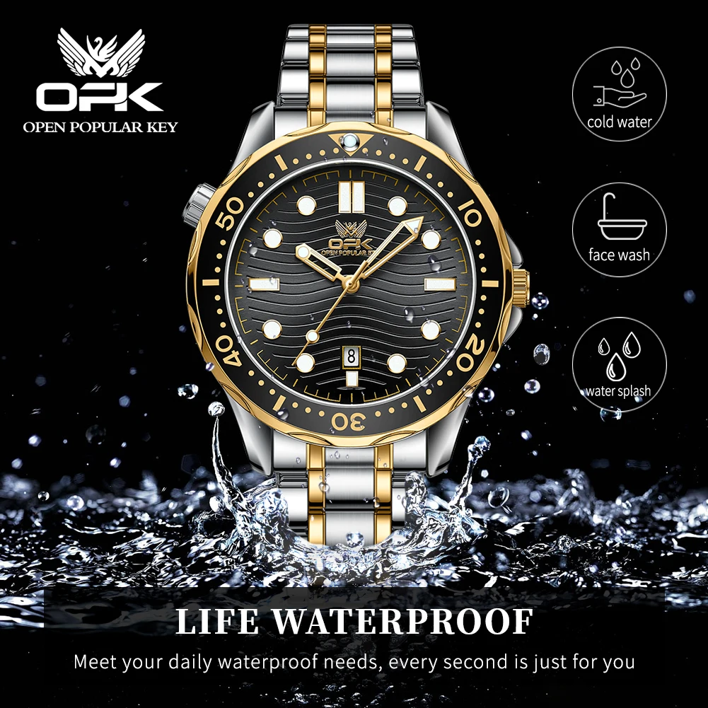 OPK brand watch hot selling waterproof steel strip men\'s watch 8152