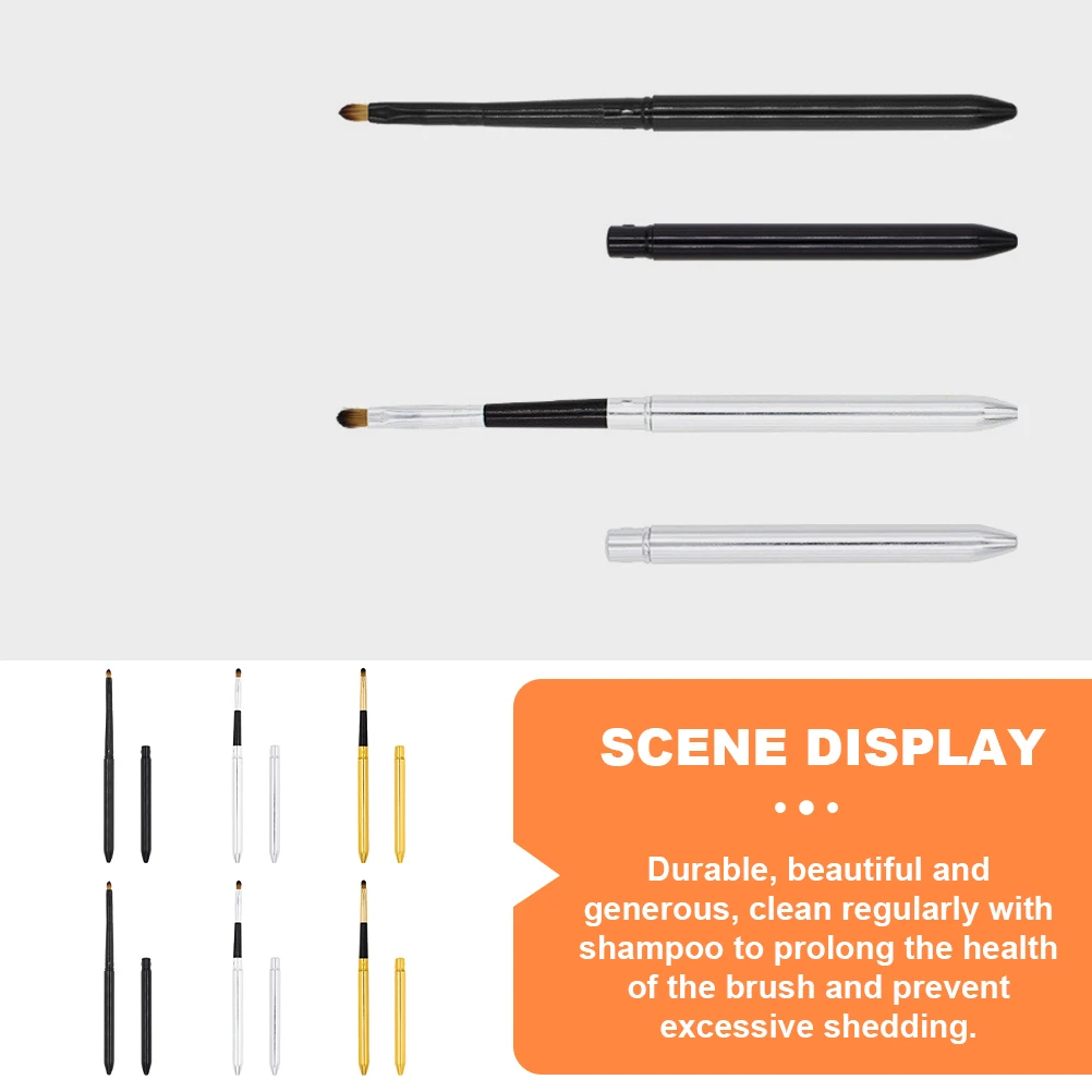 

6Pcs Lipstick Brushes Ultra-Soft Bionic Wool Heads Premium Non-Slip Handles Makeup Tool Eyeshadow Applicator Women