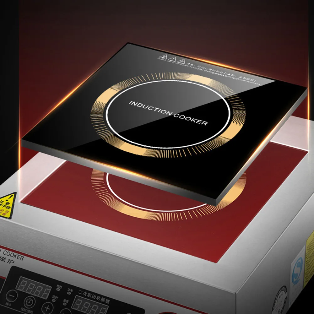 Kommerzieller Induktionsherd, 5000 W, flach, leistungsstark, für Hotelkantine, elektrischer Bratofen, großer Topf, Induktionsherd