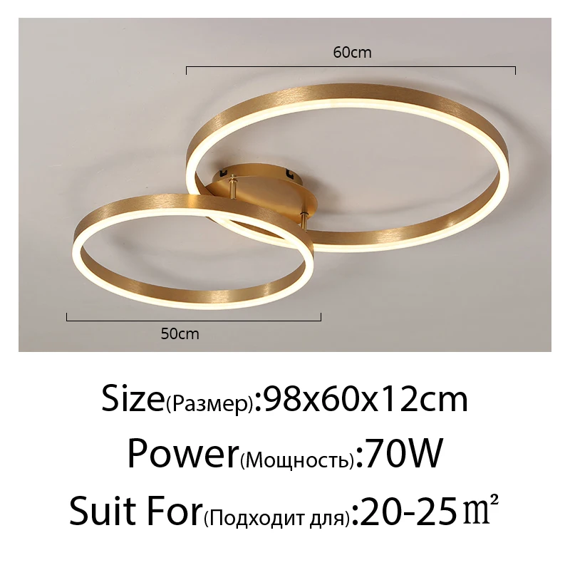 Nordic Creatieve Led Cirkel Kroonluchters Slaapkamer Woonkamer Eetkamer Verlichting Kroonluchter Goudbruin Glanzende Lamp Huis Binnenlampen