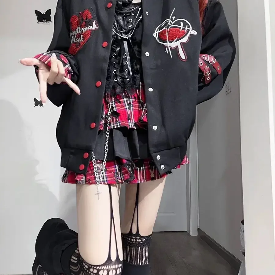 2026 novo japonês harajuku y2k saia subcultura gótico irregular vermelho xadrez mini plissado bolo saia feminina punk a linha saia curta
