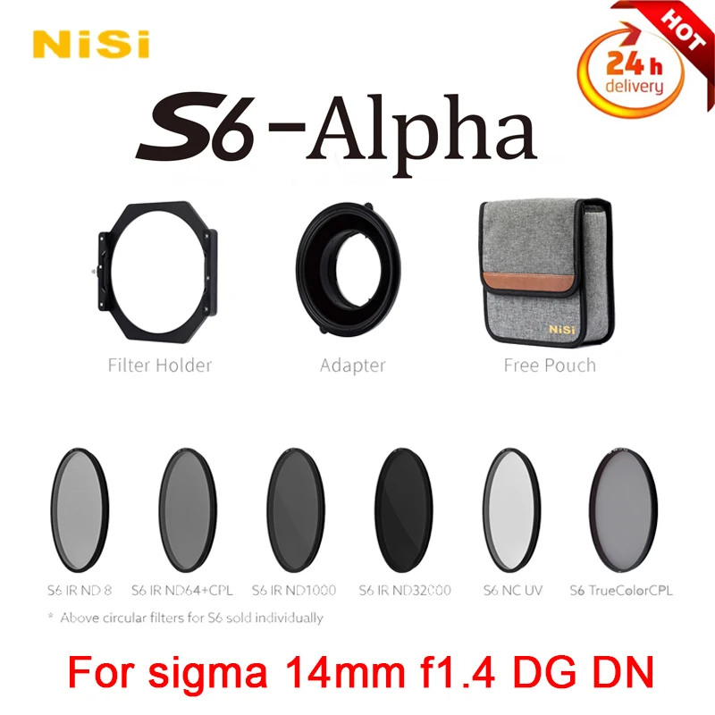 

NiSi S6-alpha Filter Kit For Sigma 14mm f1.4 DG DN Sony 14mm F1.8 GM Nikon 14-24mm F2.8 Canon TS-E 17mm F4 105mm/95mm/82mm Lens