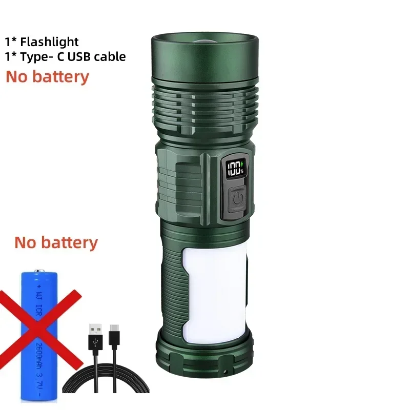 Super Lange Afstand Tactische Zaklamp High Power LED Zaklamp USB Oplaadbare Sterke Licht Lamp Outdoor Draagbare Lantaarn Waterdicht