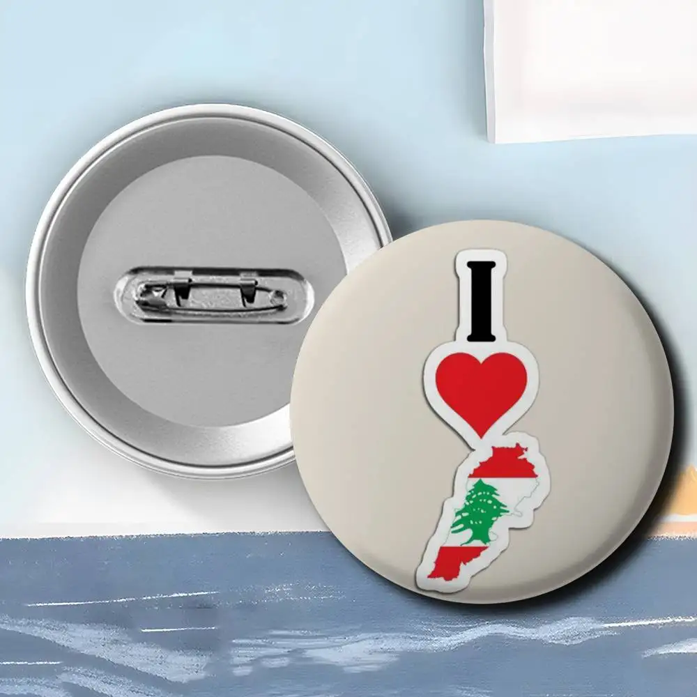 لبنان العلم خريطة شعار شارات جولة شارة رائعة دبابيس دبابيس الإبداعية للملابس قبعة ظهره هدية الملحقات #6