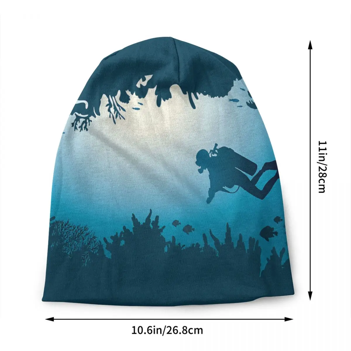 Custom Scuba Dive Flag Underwater World Skullies Beanies Caps  Knitted Hat Men Women Cool Adult Bonnet Hats Outdoor Ski Cap