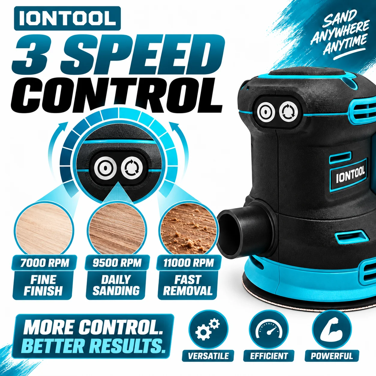 IONTOOL Cordless Sander 180mm For Guitar Body Sanding and Wooden Frame Polishing and Cabinet Surface Priming and Finishing - view 3