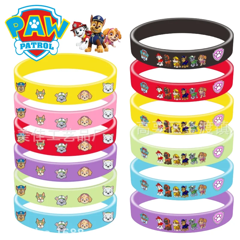 Patrulha pata crianças pulseiras de silicone dos desenhos animados anime festa pulseiras figuras pulseira jóias decoração meninos meninas presentes aniversário