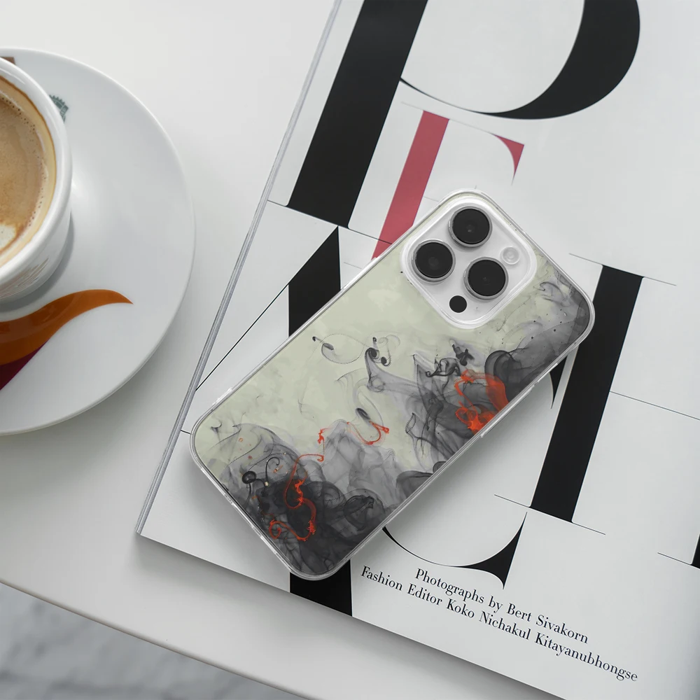 Ink Style Rendering Phone Case for IPhone 16 13 14 15 12 Pro Max Simplicity trend Phone Case for IPhone 12 13 Mini X XR XS Max image 2