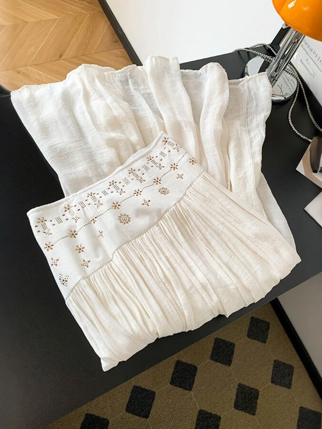 

Bohemian Style High Waist Half Body Skirt Women's Summer 2026 New Fashion Peach Color A-Line Long Skirt Korean Style Polyeste...