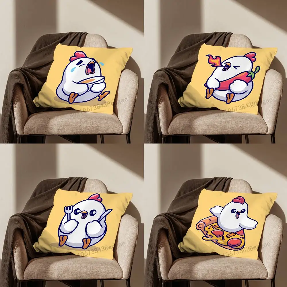 

Cute Chick Emoji Pack Pillow Case For Room Sofa Cushion Cover Suitable For Home Bedroom Decoration And Protector