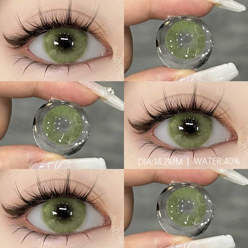 EYESHARE 1 Pair Fashion Colored Contact Lenses for Eyes Natural Brown Lenses Yearly Blue Lenses Green Eye Contacts Colorful Lens