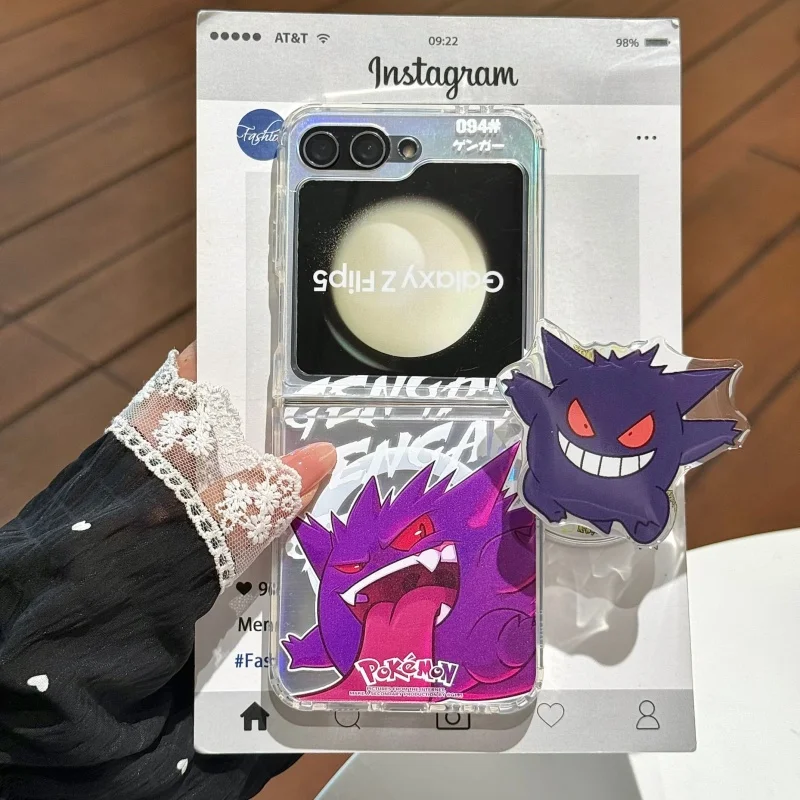 anime-gengar-dobravel-caso-de-telefone-para-samsung-galaxy-z-flip-6-zflip4-zflip5-z-fold-3-4-5-6-7-zfold7-fantasma-pokemons-capa-magnetica