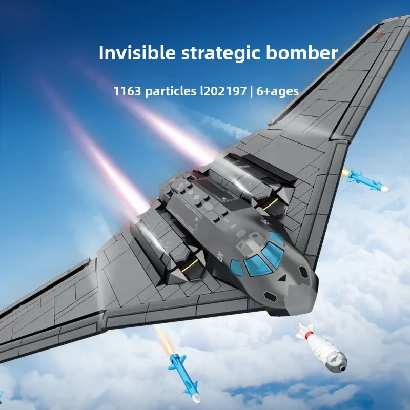 

1163PCSMilitary Stealth Strategic Bomber Assembly Model Boy Gift Assembly Building Block Toy Gift