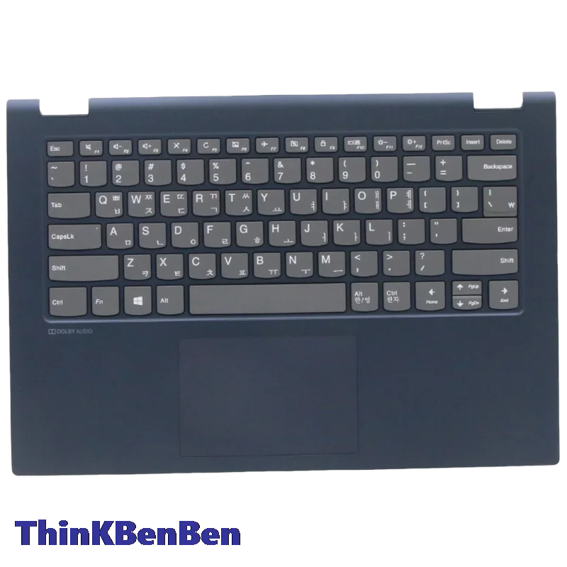 KR Korean Keyboard With Blue Plastic Upper Case Palmrest Shell Cover For Lenovo C340 Flex 14 IWL API IML Laptop 5CB0U42398