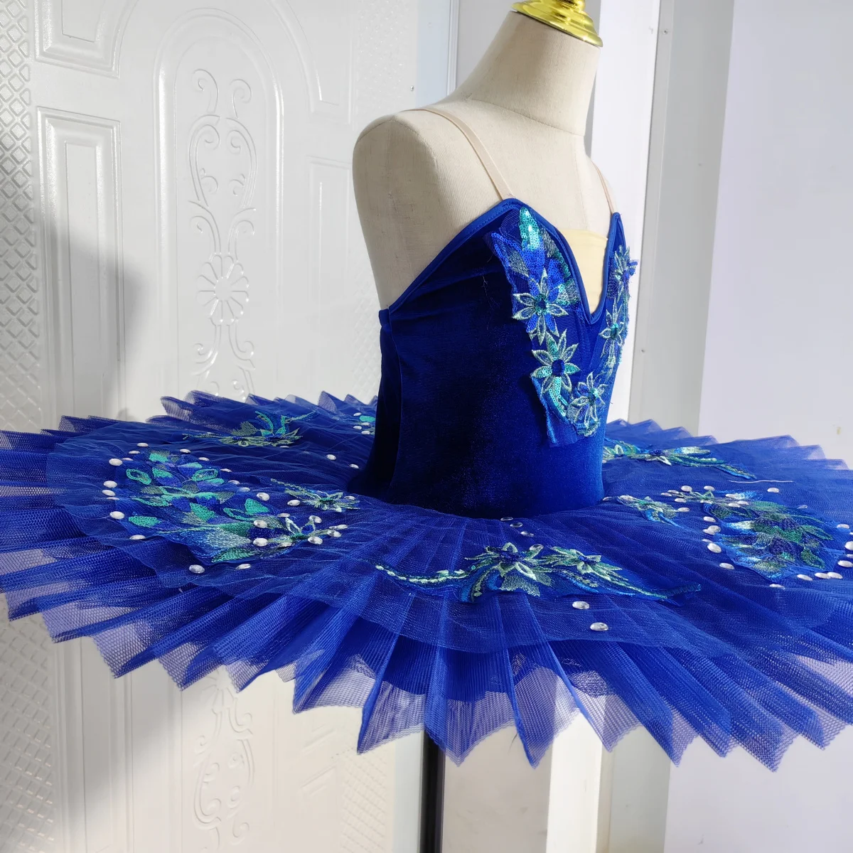 تنانير باليه احترافية زرقاء للبالغين والأطفال والرقص الشرقي للفتيات لممارسة ملابس مرحلة الأداء للأطفال