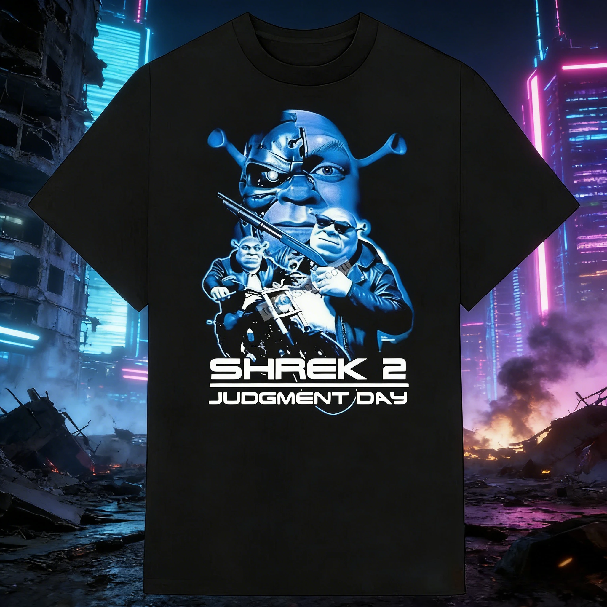 

2025-26 Summer Disney Shrek 2 Themed Printed Pure Cotton T-shirt, Fashionable Loose Short-sleeved, Unisex