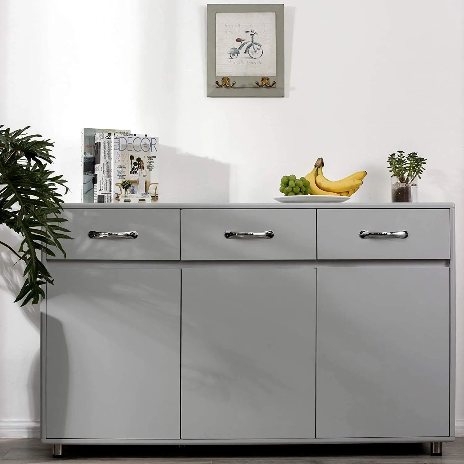 Storage Side Cabinet for Entryway, Modern Home Kitchen Cabinet Chest with Drawer, Console Buffet Sideboard Sofa Entry Table with