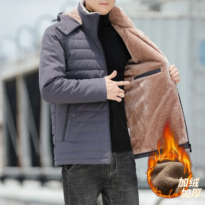

High Quality Hooded Parkas Men's Down Jacket Autumn Winter Overcoat Fleece Lined Casual Jacket for Men Thick Puffer Coat Outwear