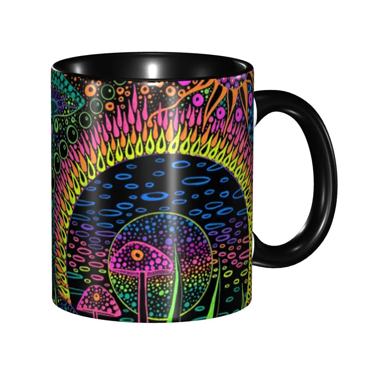 Personalisierte Magic Mushroom Trippy Psychedelic Neon Pastel Goth Kaffeetasse DIY Keramik Tee-Milch-Becher